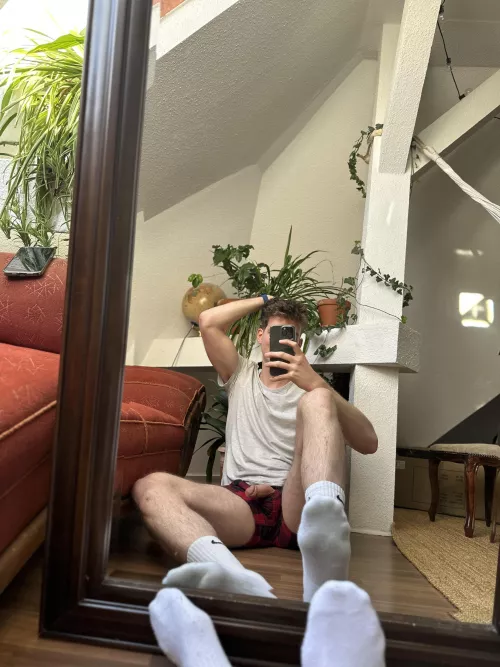 Dick slipped out but I swear this was supposed to be a picture showing off my socks