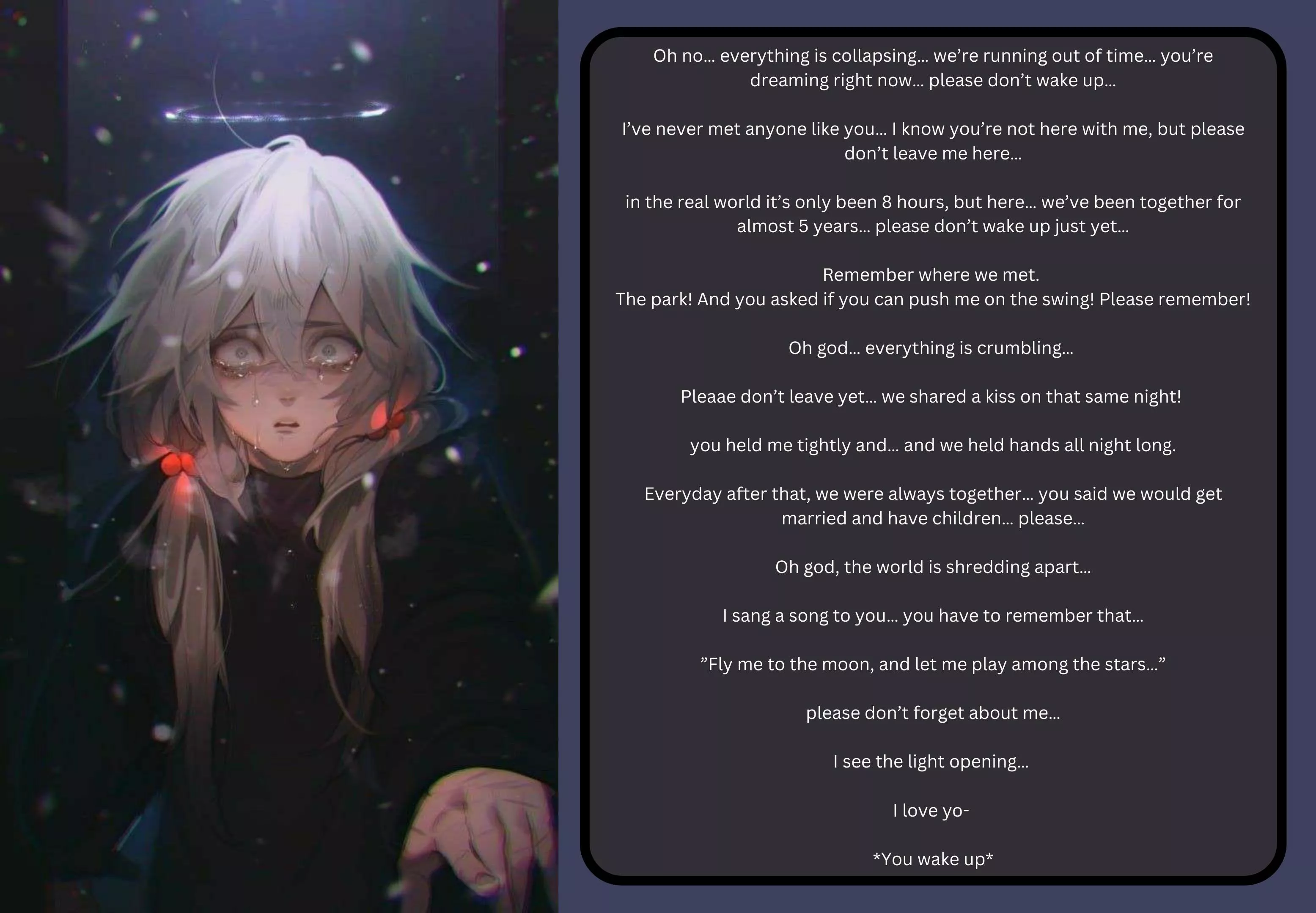 Fly me to the moon… [Sad] [Dream] [Gf] [Crying] [Asleep] Artist: DividLibro (Twitter)