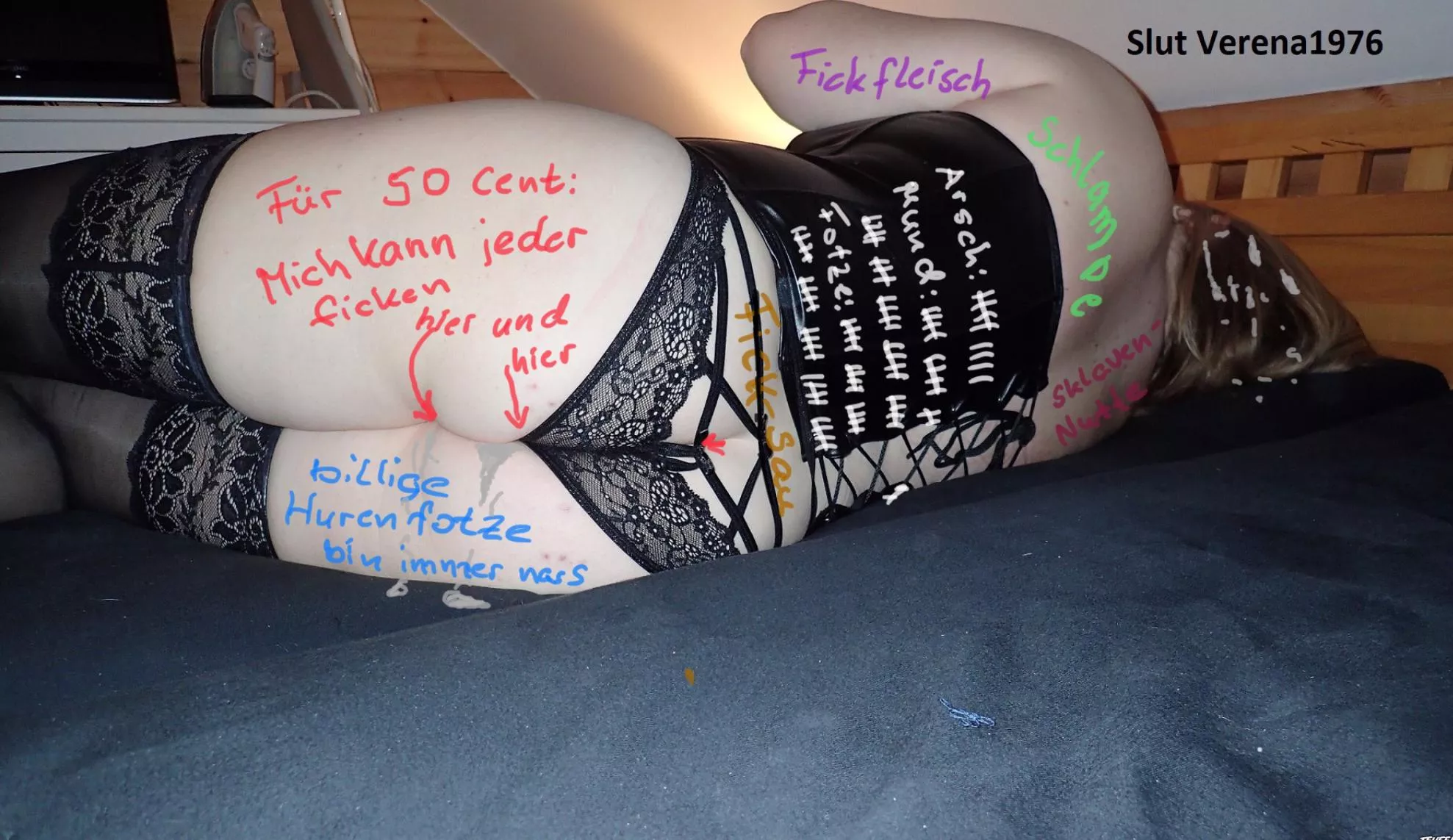 Hartgeld-Nutte, busty Fuckdoll, Fickfleisch, fetter Schlampenarsch, AO Ficksau Verena