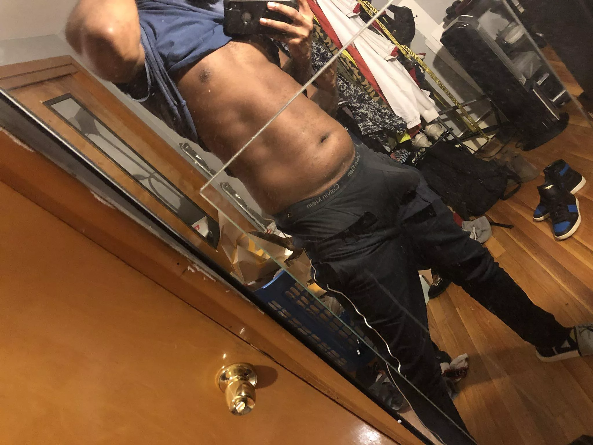 i am having some trouble getting my pants up this morning