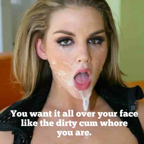 I love the feel of cum on my face