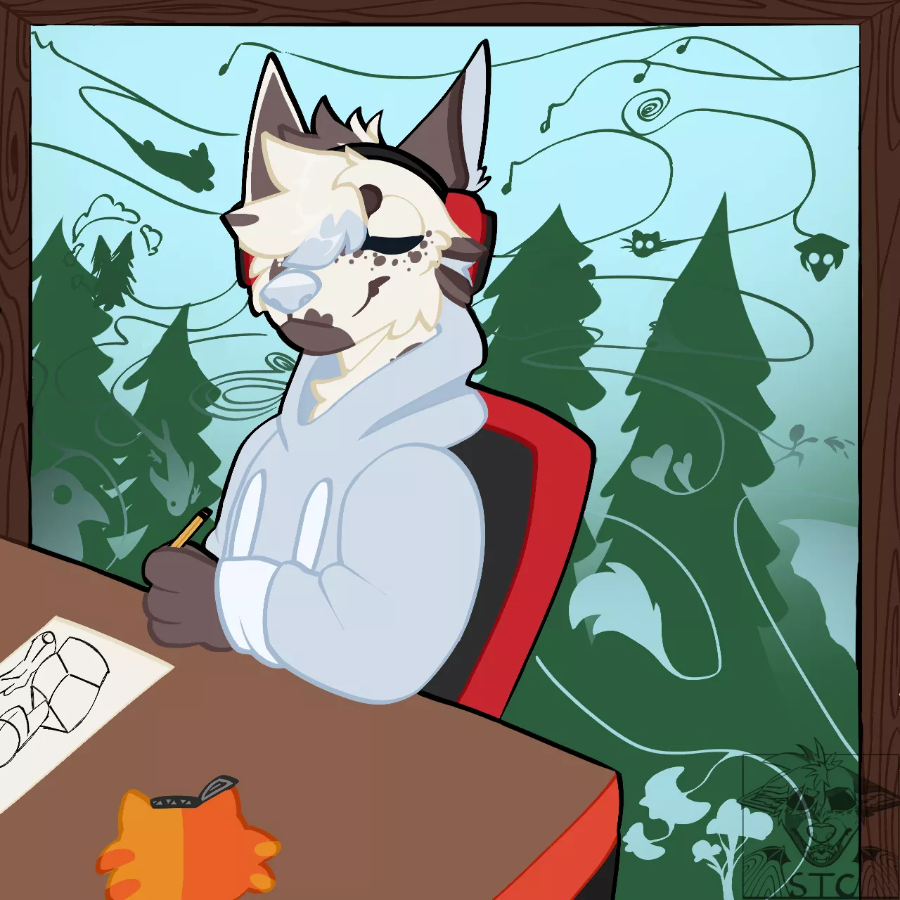 Music makes drawing 100% better Art by me!