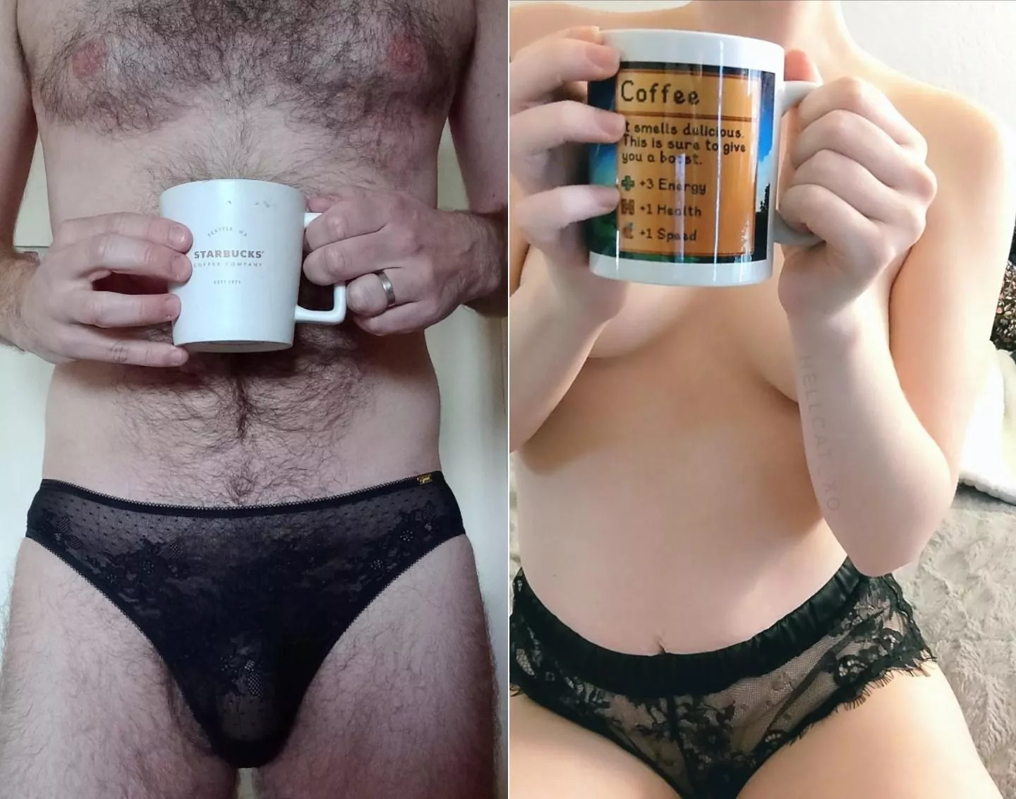 Saturday night means a second date with u/hellcat_xo ☕☕😃😃 Dress code is black lace 🔥🔥