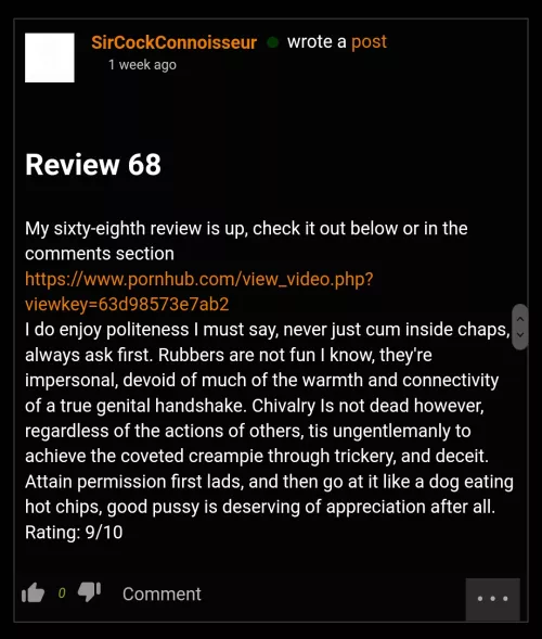 sexual degradation is no excuse for rudeness