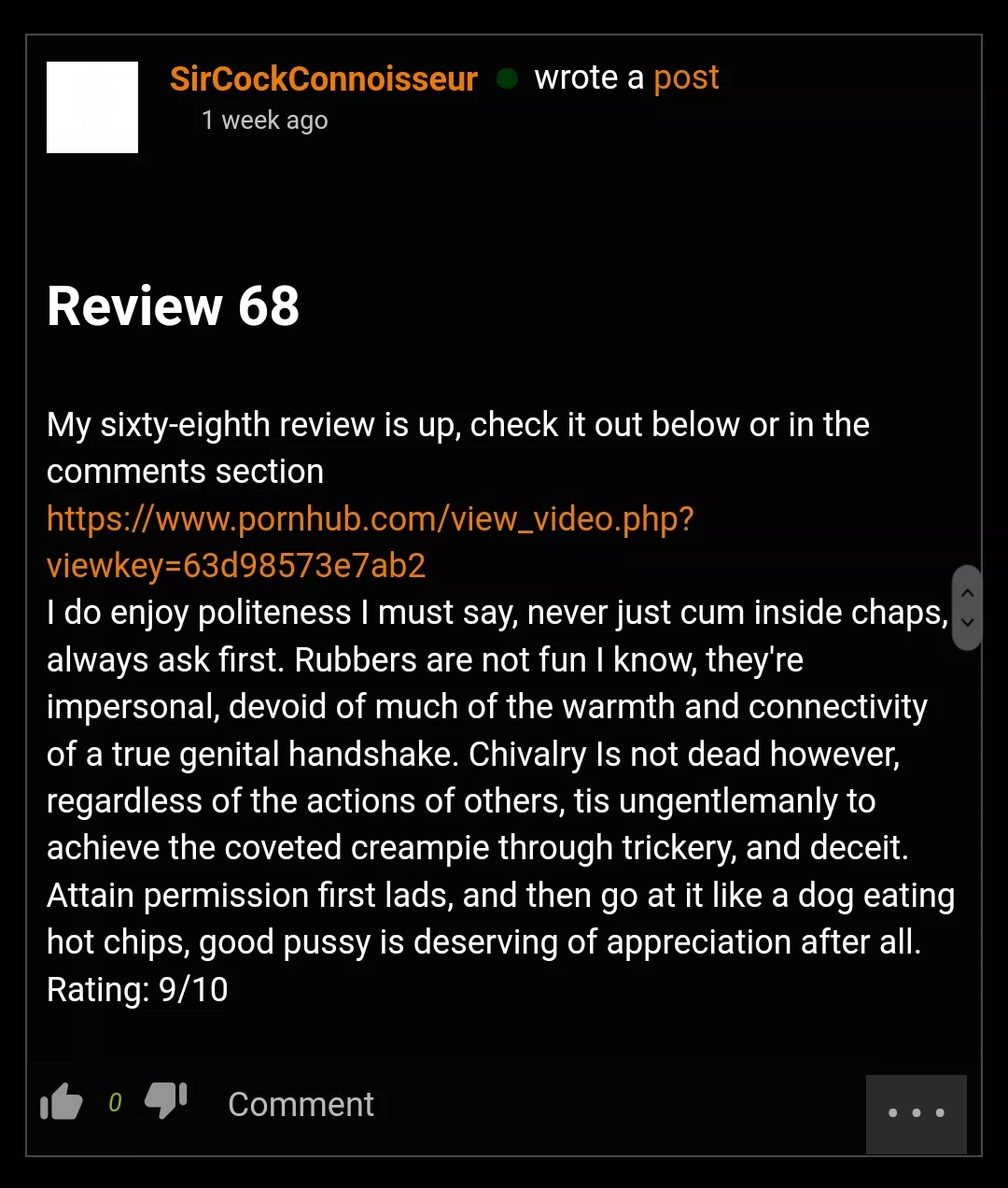 sexual degradation is no excuse for rudeness