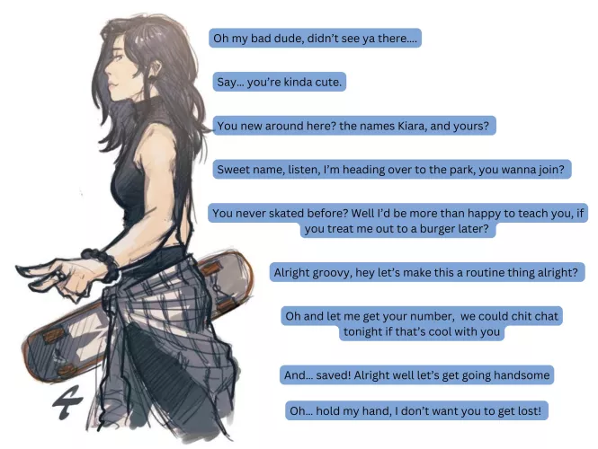 Skater chick hits on you [Dating] [MalePOV] [Skater] [Chick] [Smooth] Artist: CtChrysler__ (Twitter)