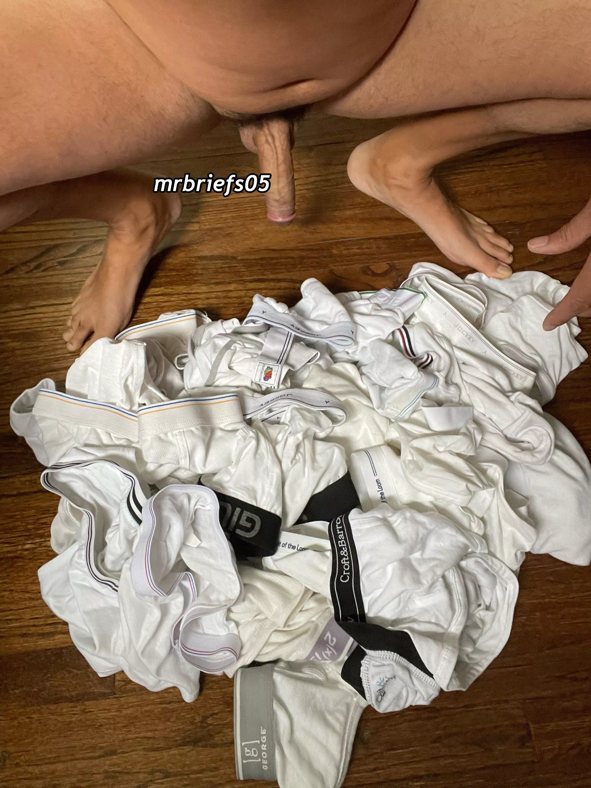Sunday Funday…Tighty Whities Laundry Day! Belly, Thighs, Ankles, Feet, Cock and Fingers..! [46]
