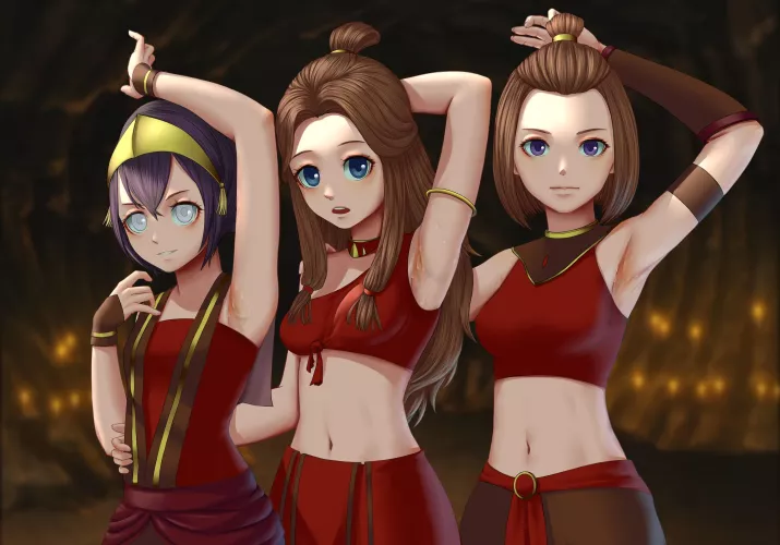 Toph, Katara, and Suki (JMWinter)