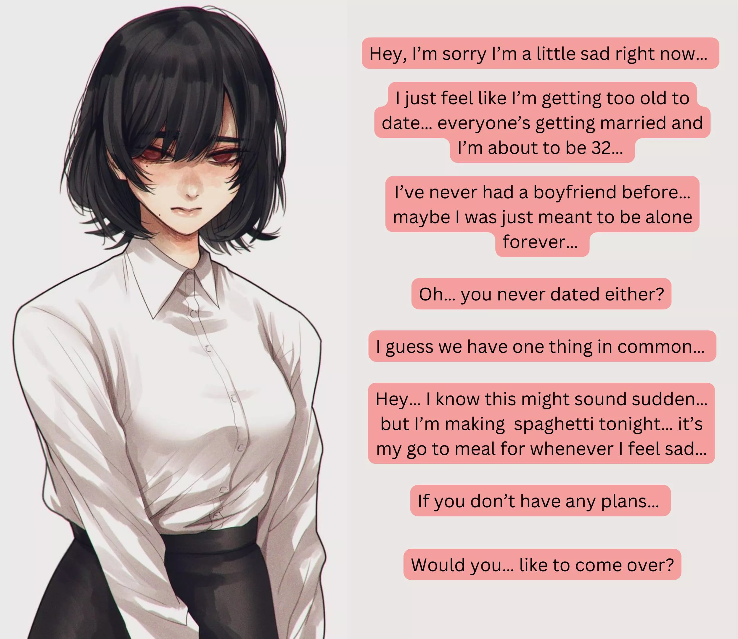 What would you do? FIXED[Coworker] [Friend to lover] [Sad] [Savior] Artist: HOSHI_SAN_3 (Twitter)