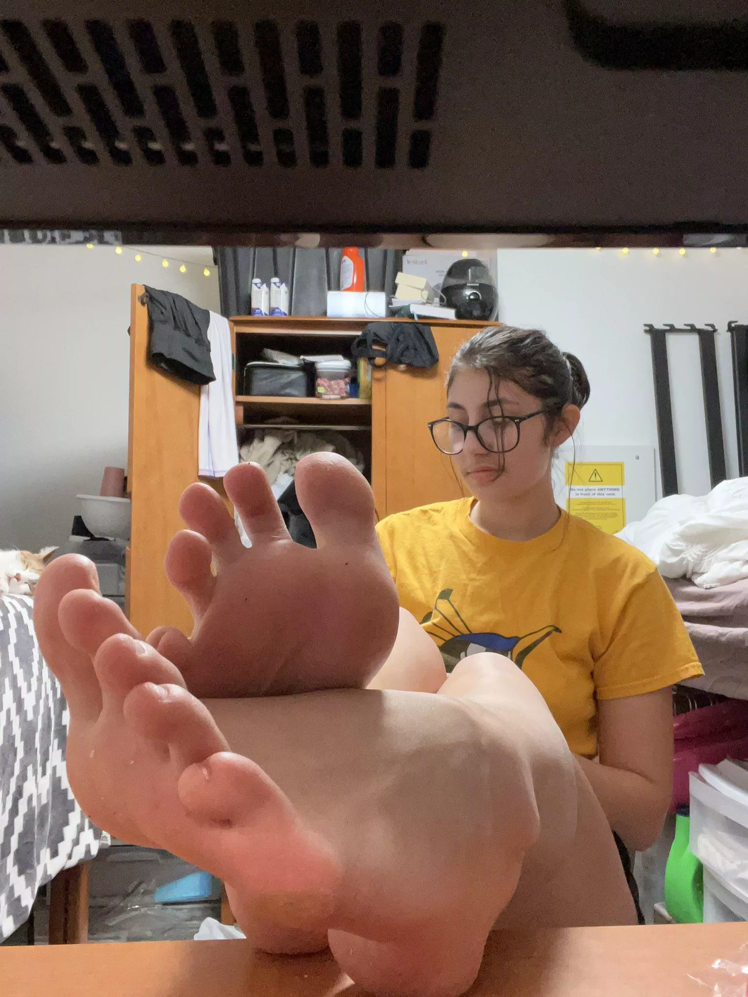 What would you do if my feet were in front of you like this? (oc)