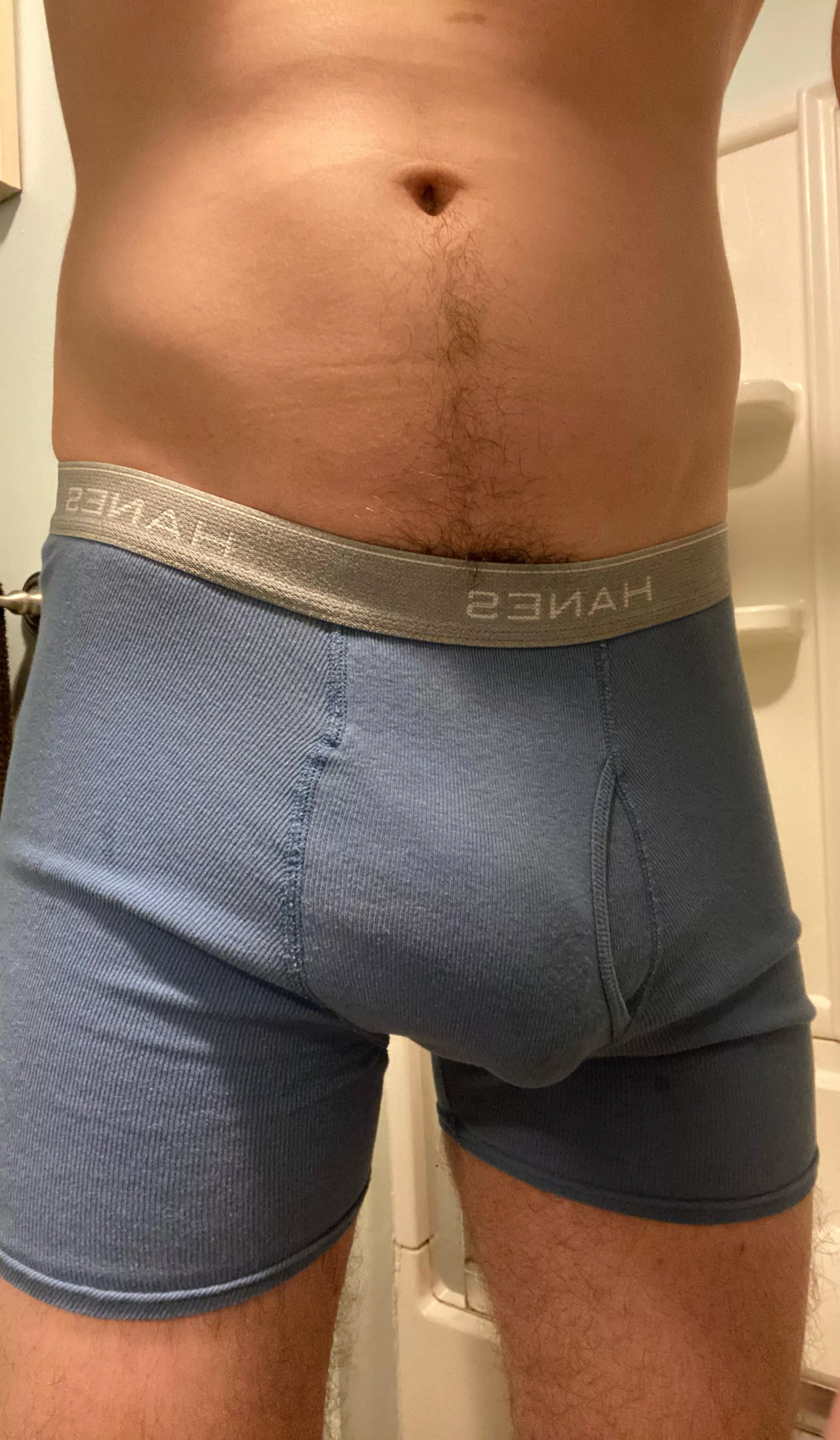 Boring blue Hanes today. Hope you all still like it