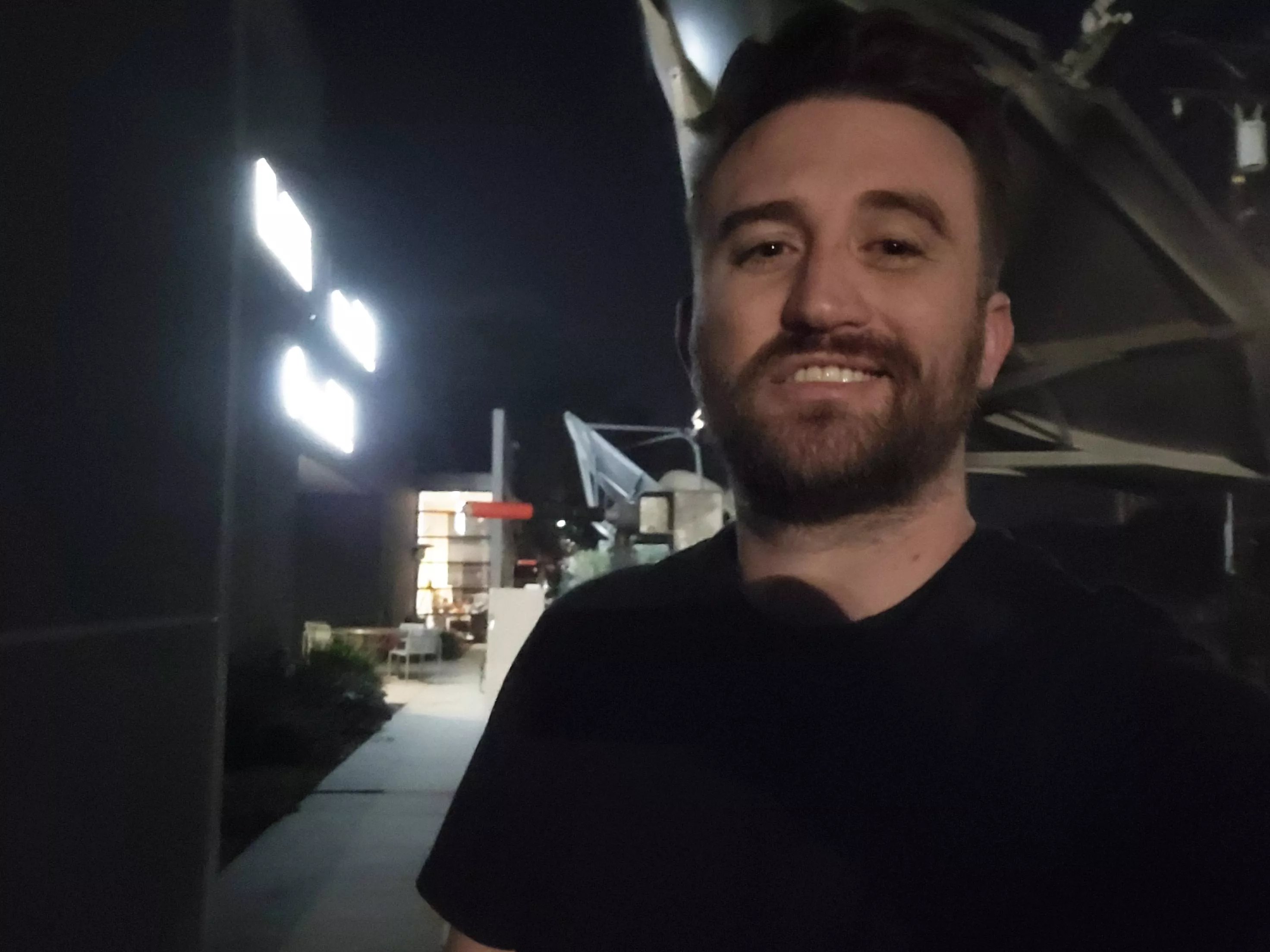 Catching some fresh air outside during my overnight shift 🌙