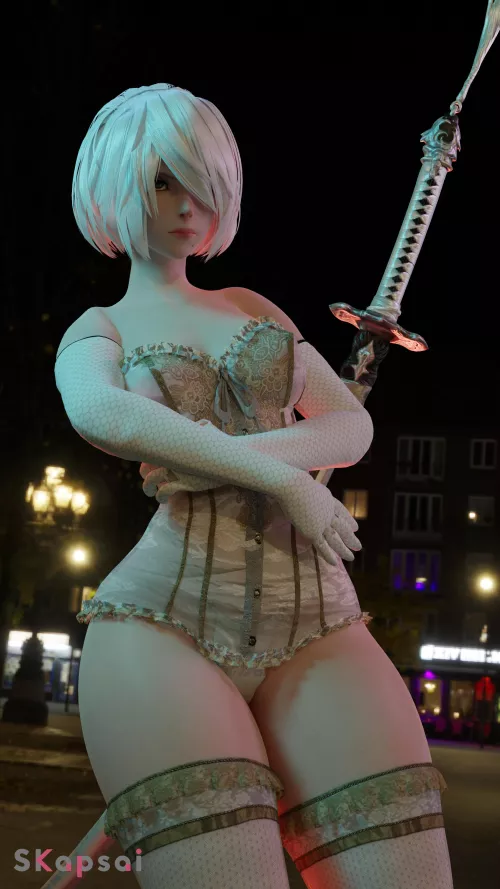 Corset 2B in Modern City