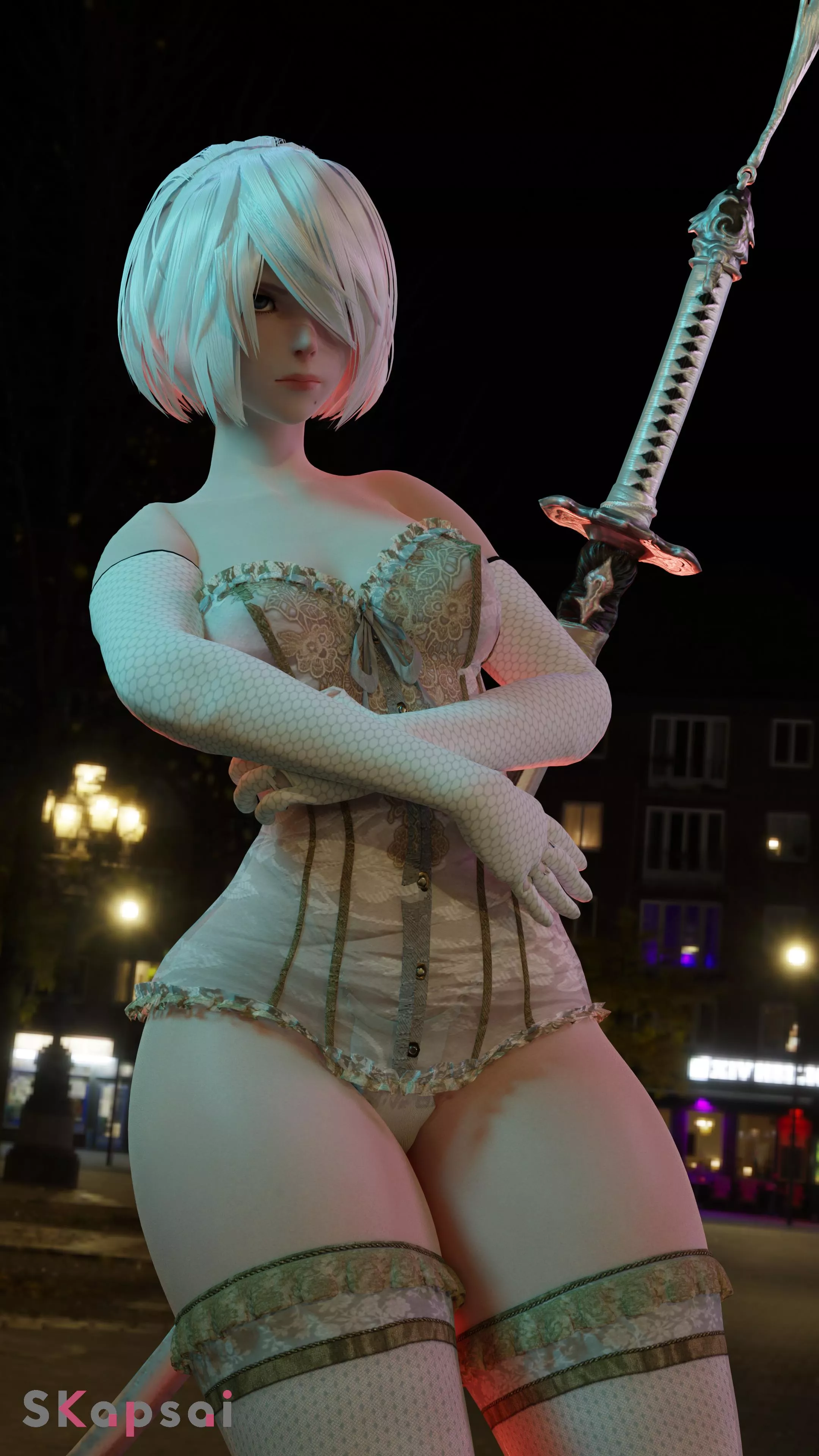 Corset 2B in Modern City