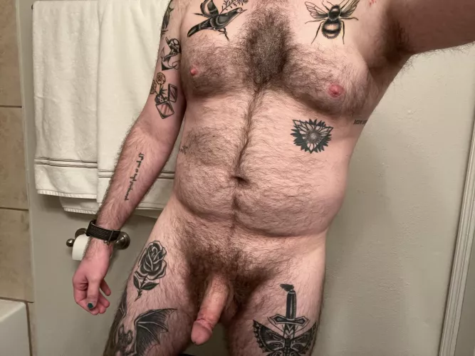 daddy [36] is impatiently waiting for their chest hair to grow back after these new tattoos