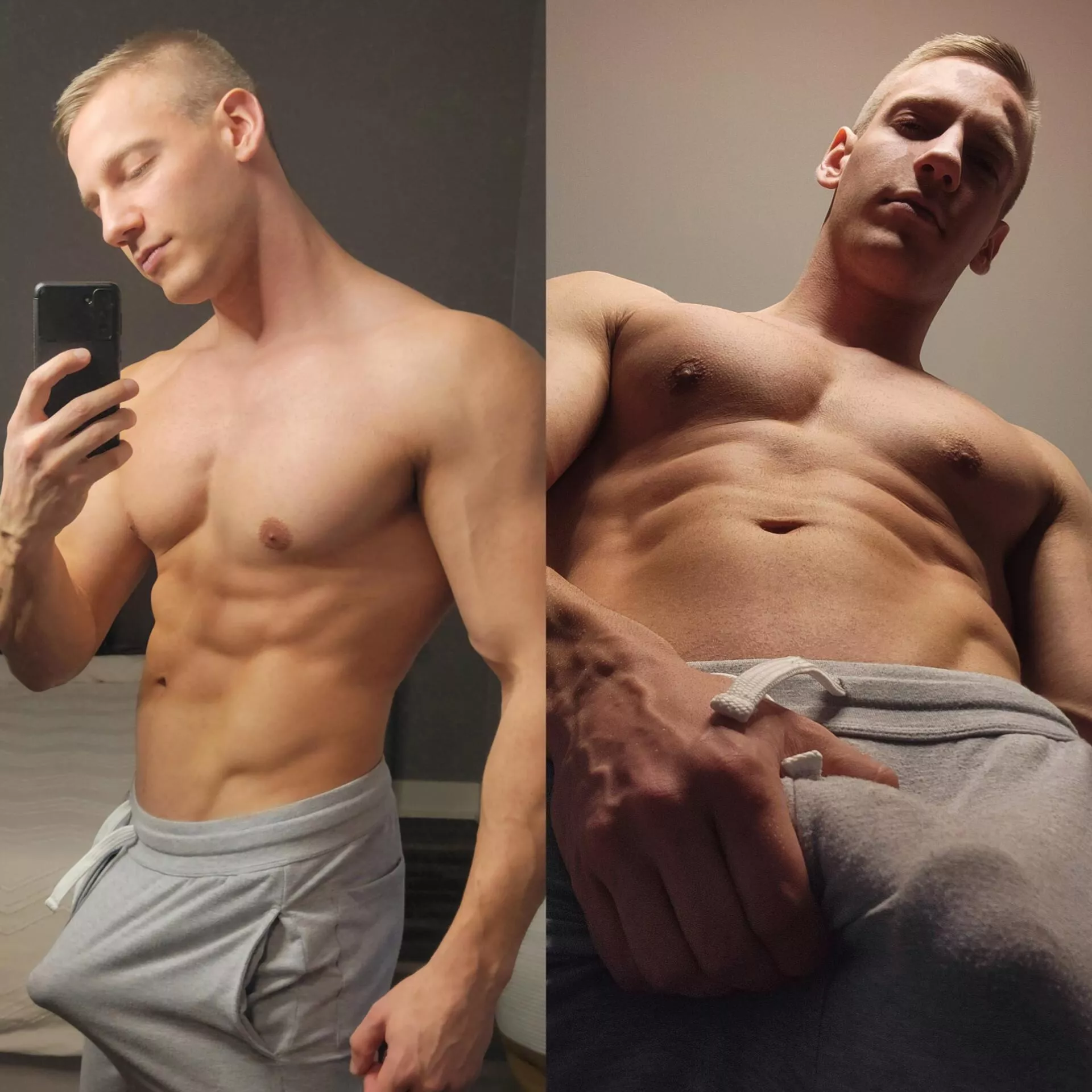 Grey sweat fits me good 😈