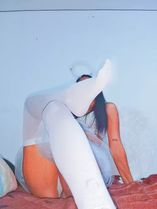 Here's an angel behaving naughtily. You gotta spank her, daddy.