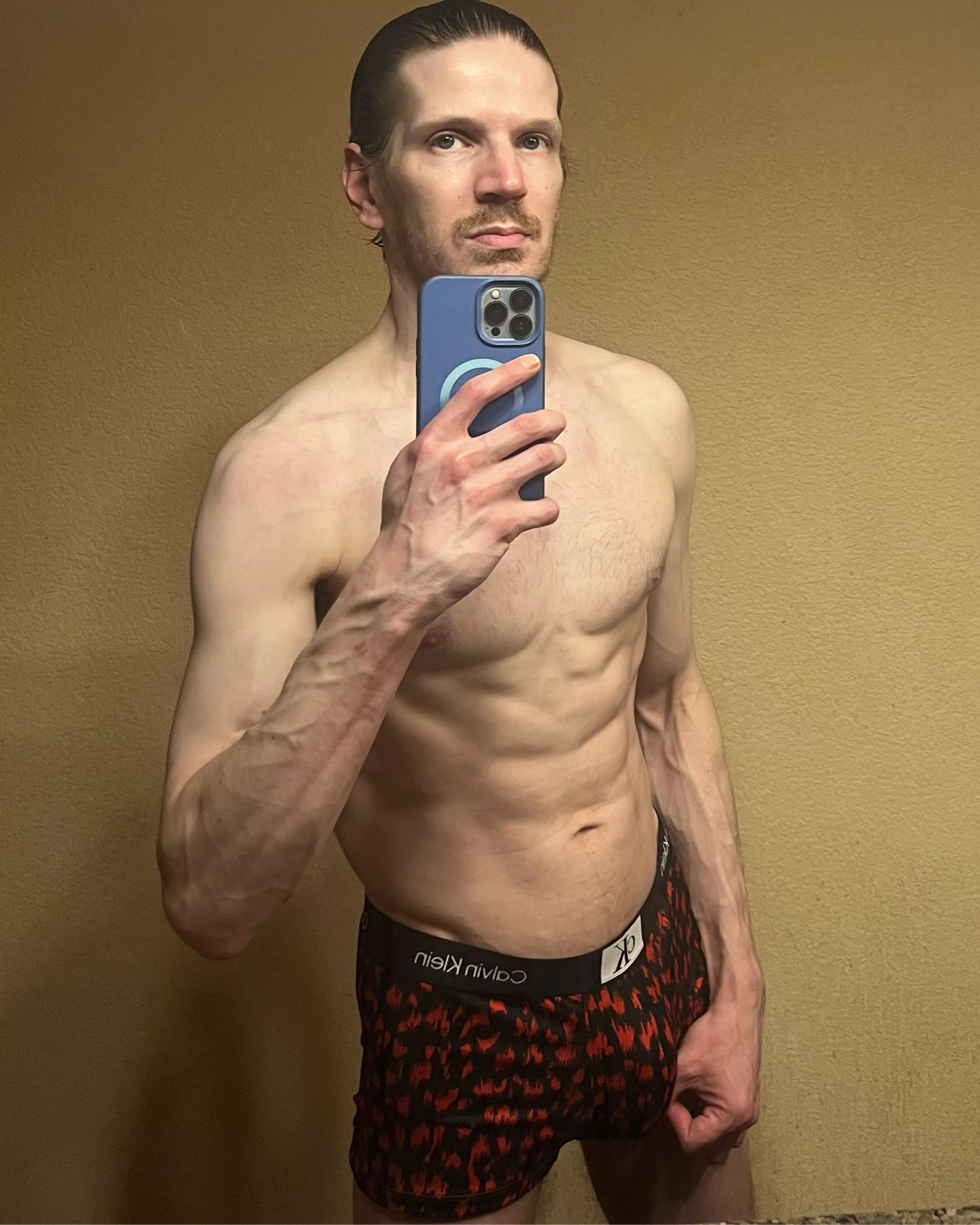 Here’s another pair of the Calvin Klein underwear I got. It was a three-pack. This is the tiger stripe print. They’re from the 1996 collection.