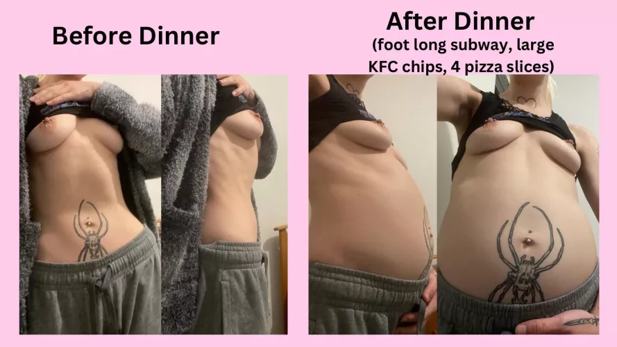 how do you like bony girls overstuffing their little bellies? 💖