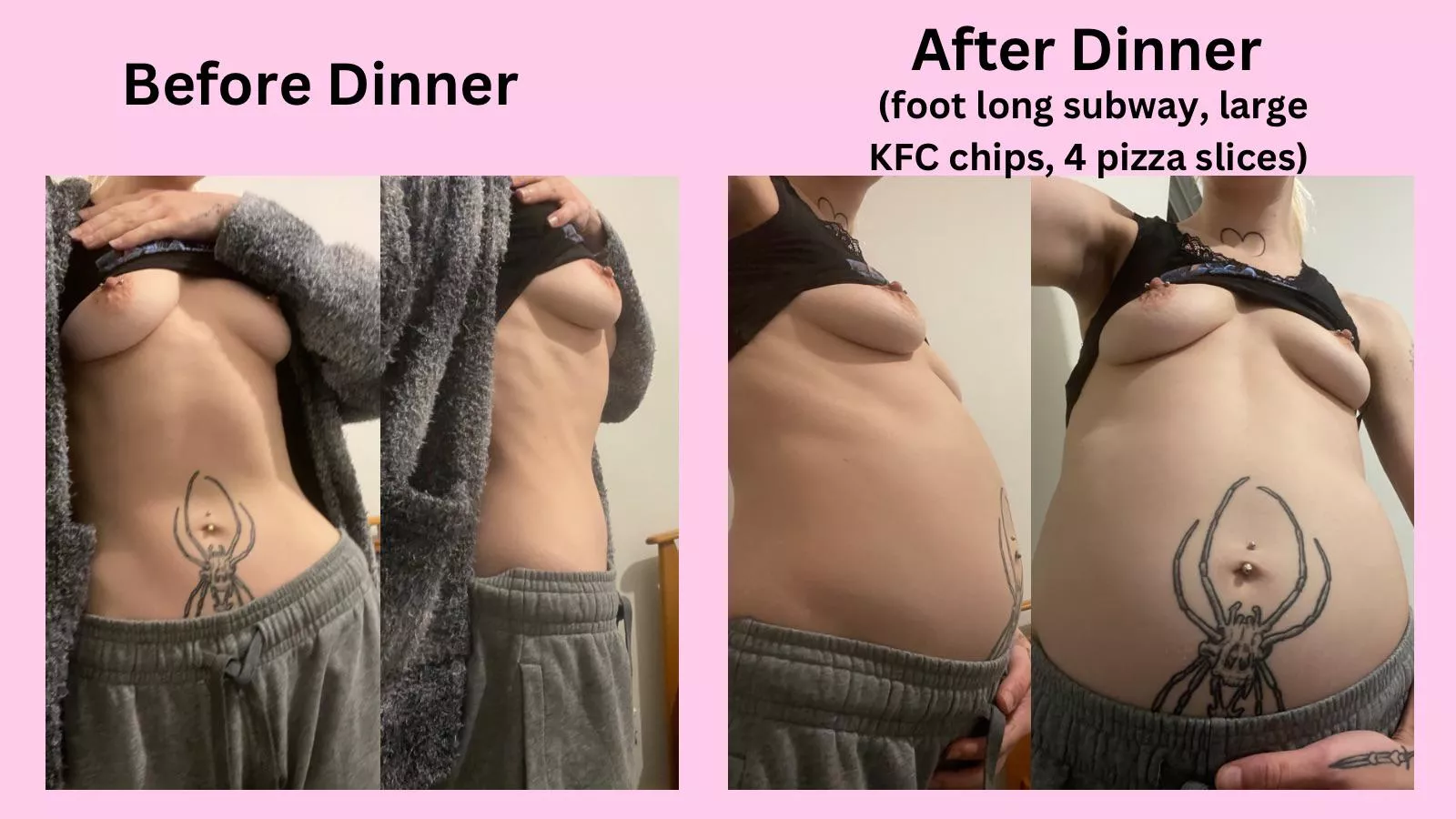 I hope you guys like thin girls with nice inflatable bellies! 💖 52kgs in the morning… 54kgs before i go to bed!!