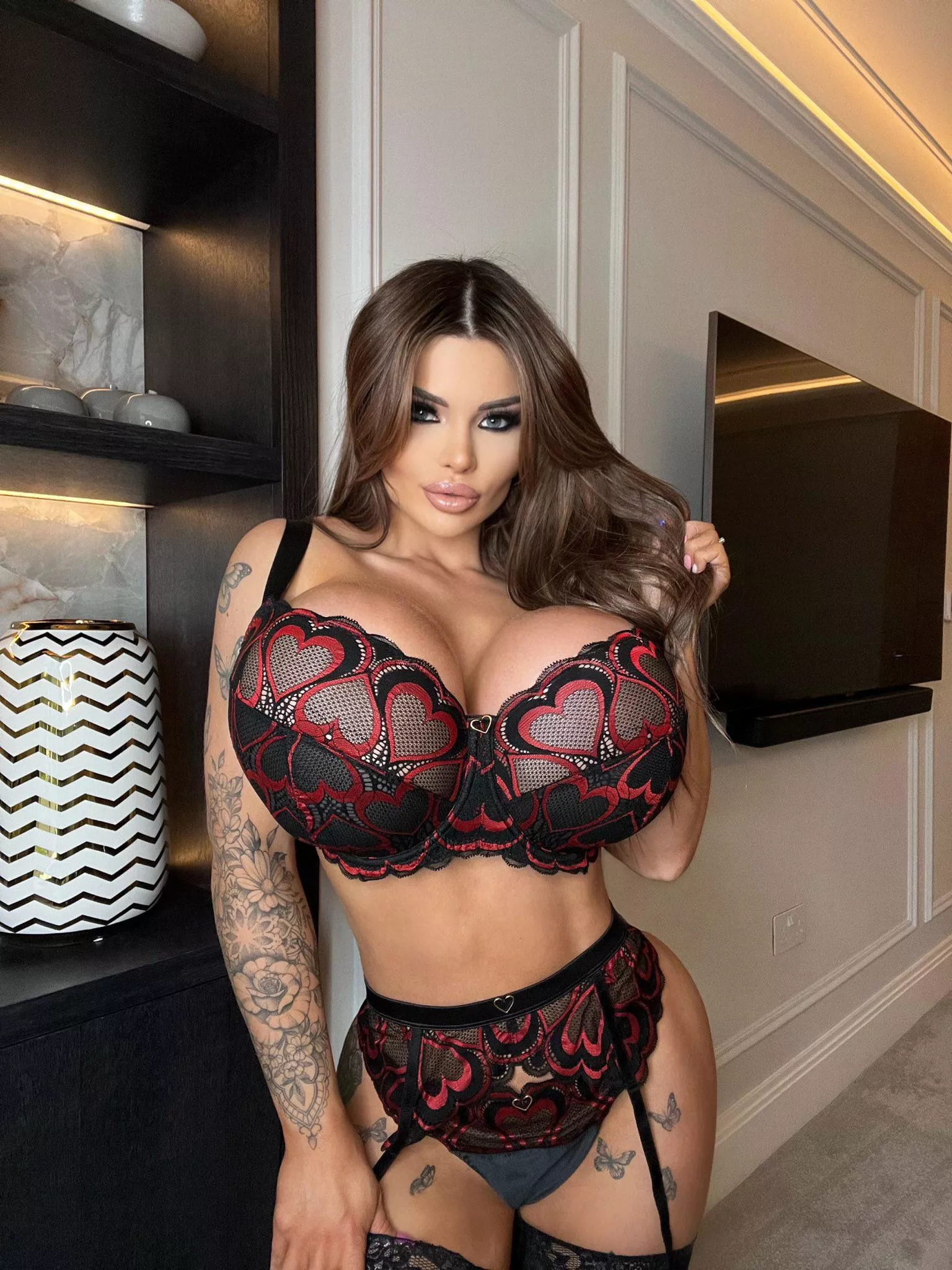 I’m back to brunette with my 2500cc chest - Paige British