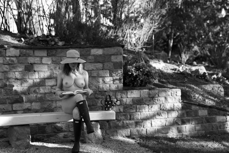 In a downtown park. Happy world erotic book day.