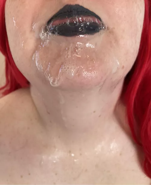 Is it okay that I don’t show my full face? It’s still covered in cum!