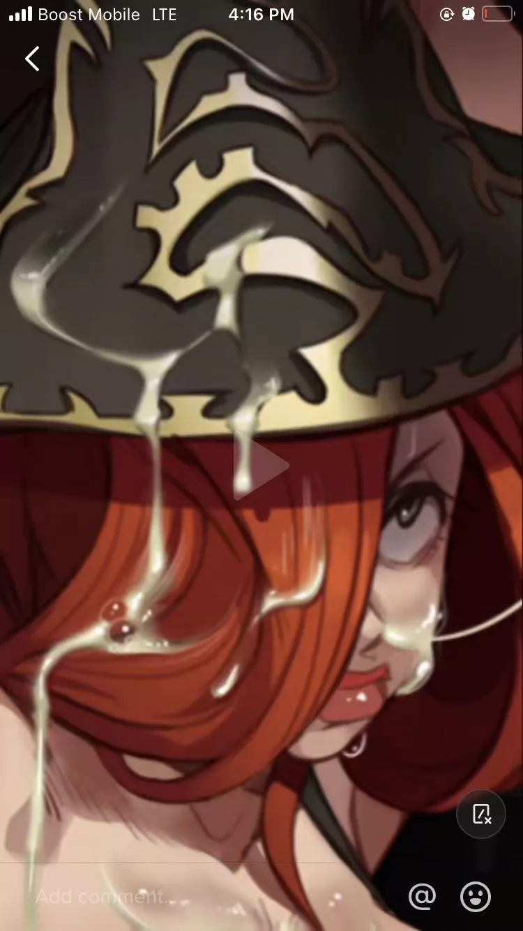 LF Color source: 1girl, red_hair white_skin, cum_on_face, hair_covering_eyes, angry, hat