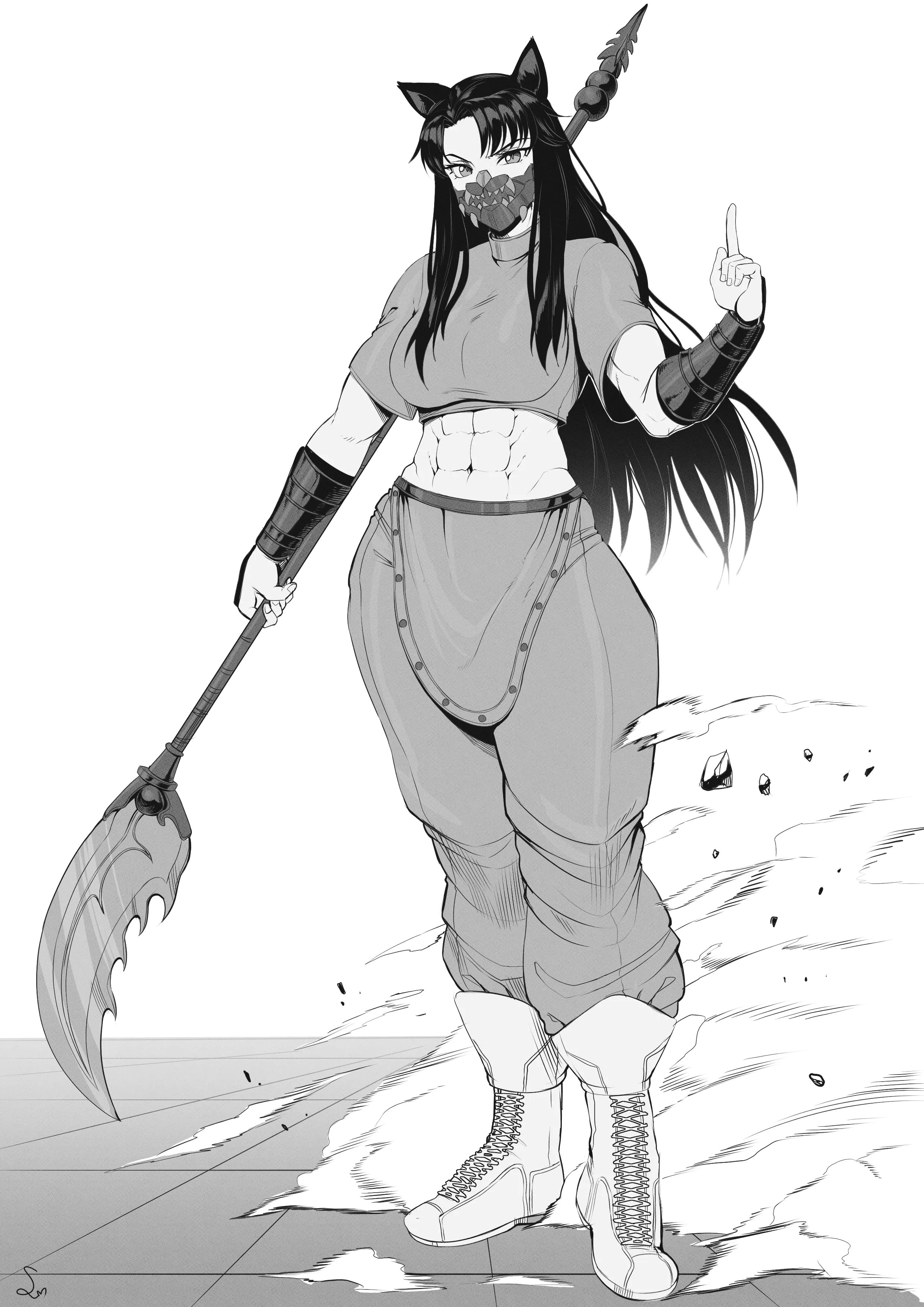 Muscular warrior girl [Artist: SpeedL00ver]