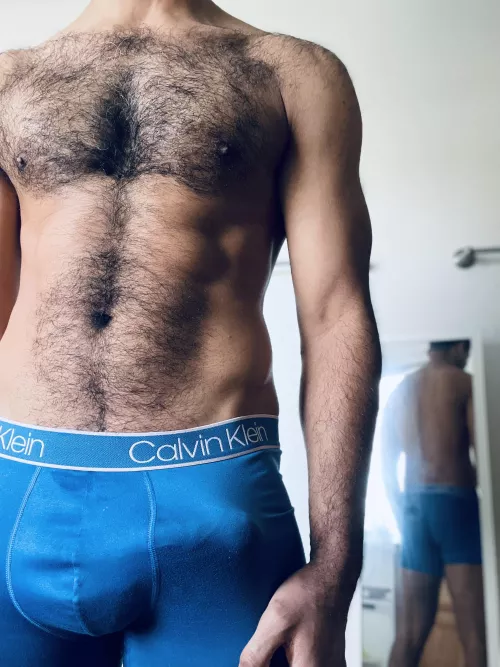 Option A: Caress my chest, Option B: Pull down my boxers. Which do you pick?