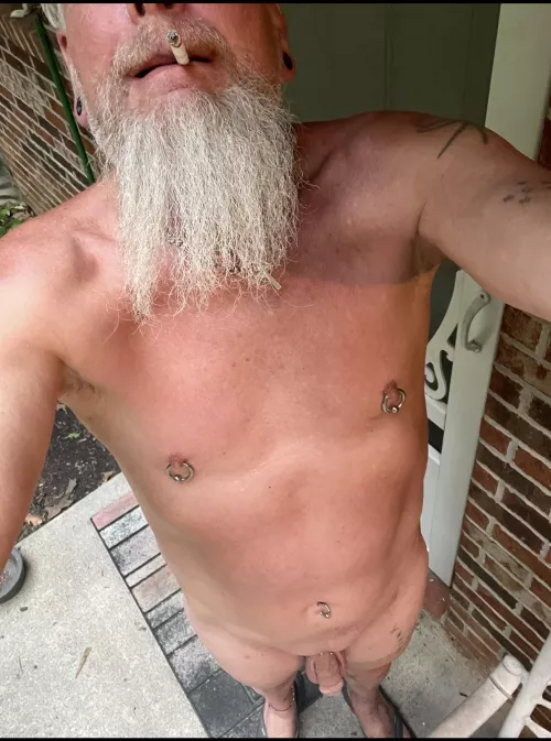 Outside enjoying a smoke