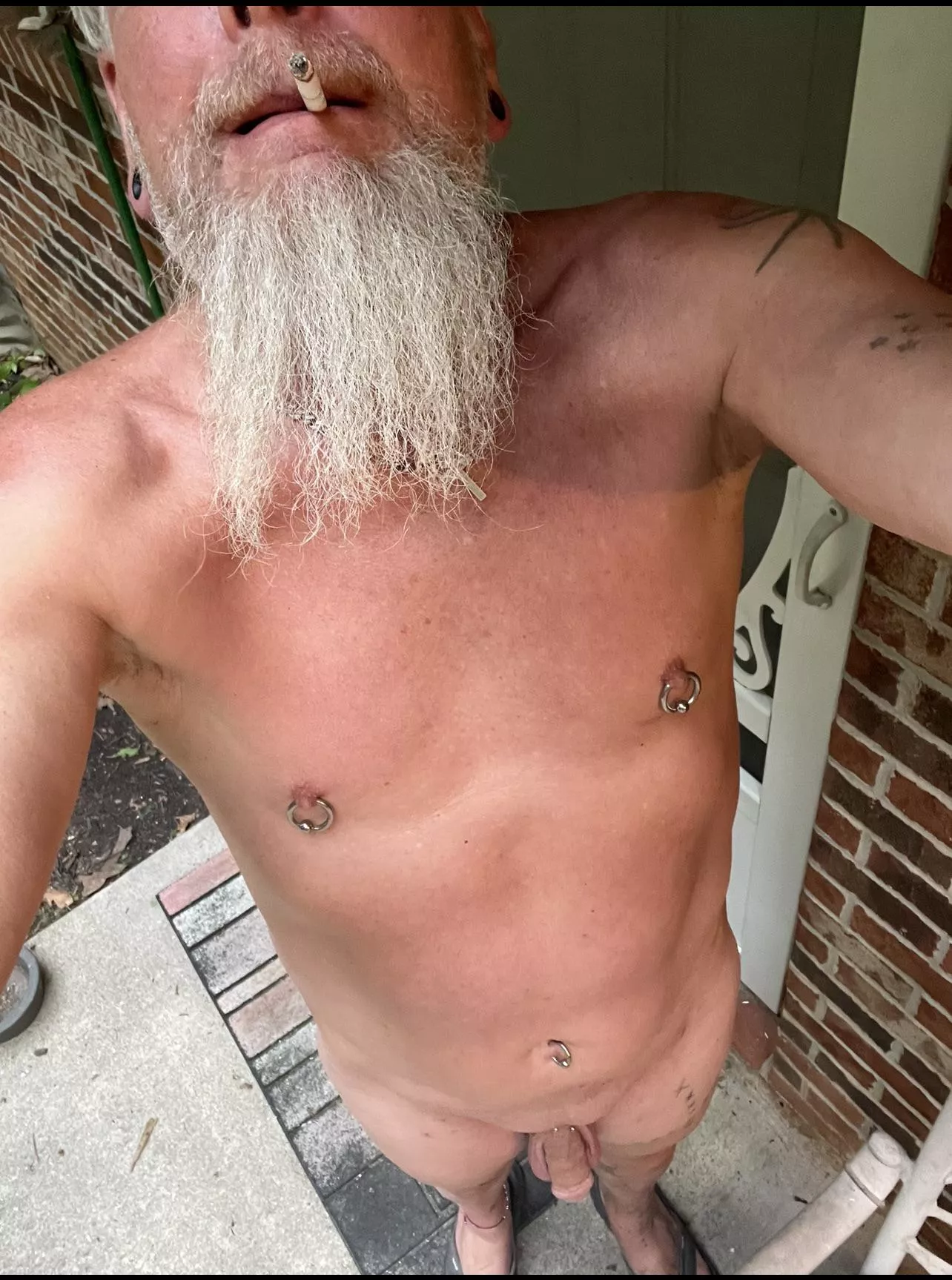 Outside enjoying a smoke