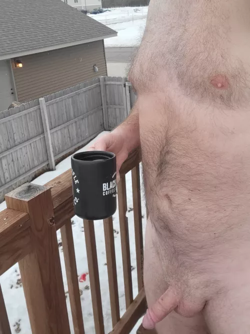 Snowy Sunday, again. Thought I (m)ight enjoy a cup with the neighbors