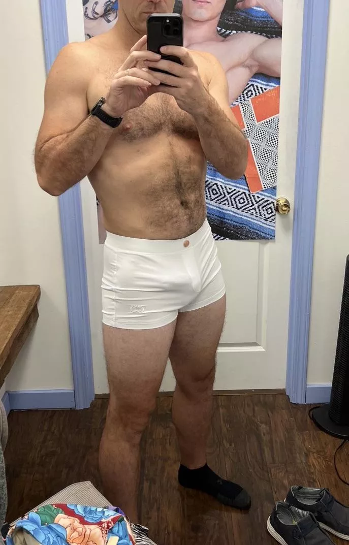 White swim trunks...! Can I pull these off?