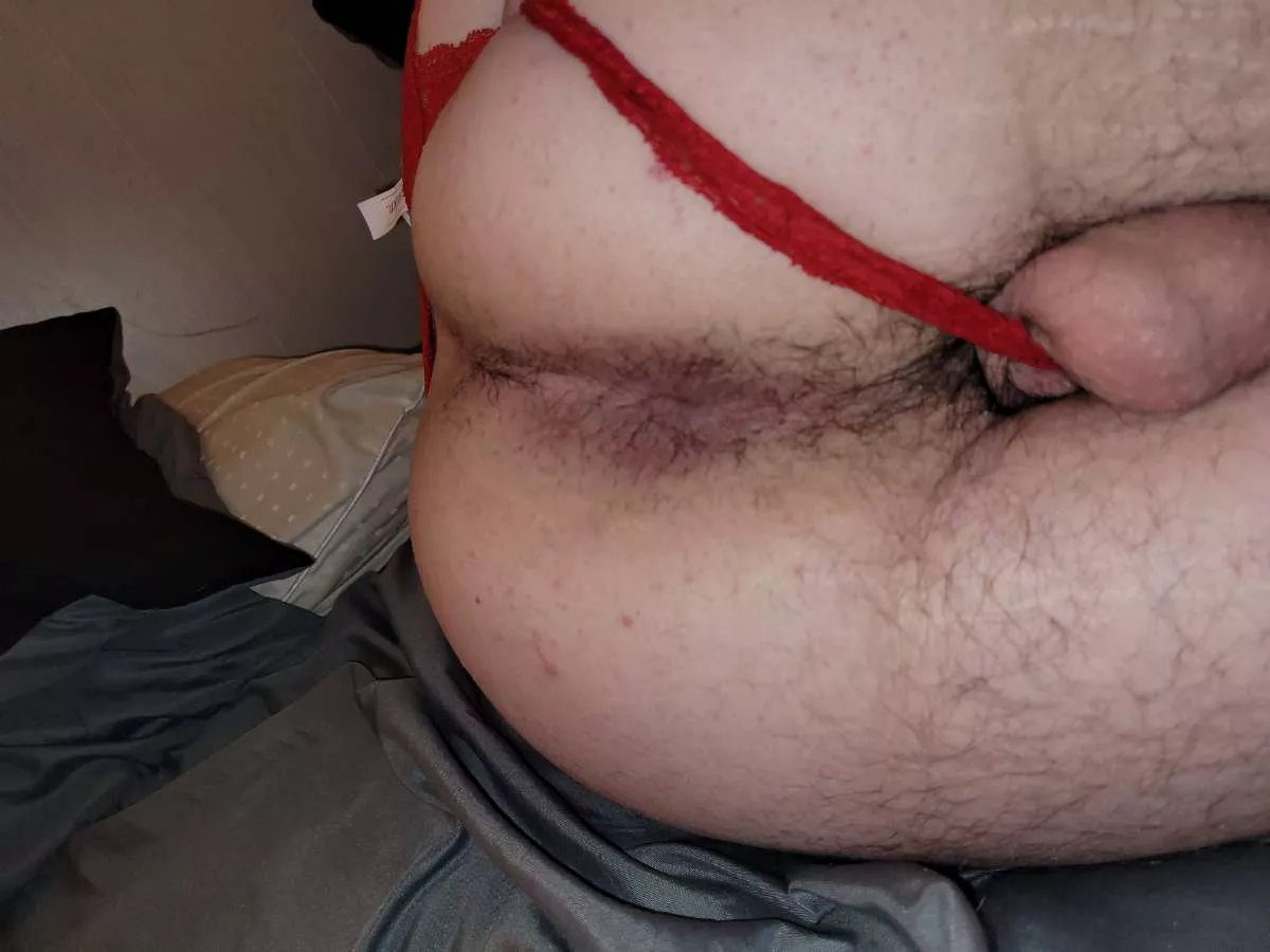 Always have my thong pulled aside for hard cock