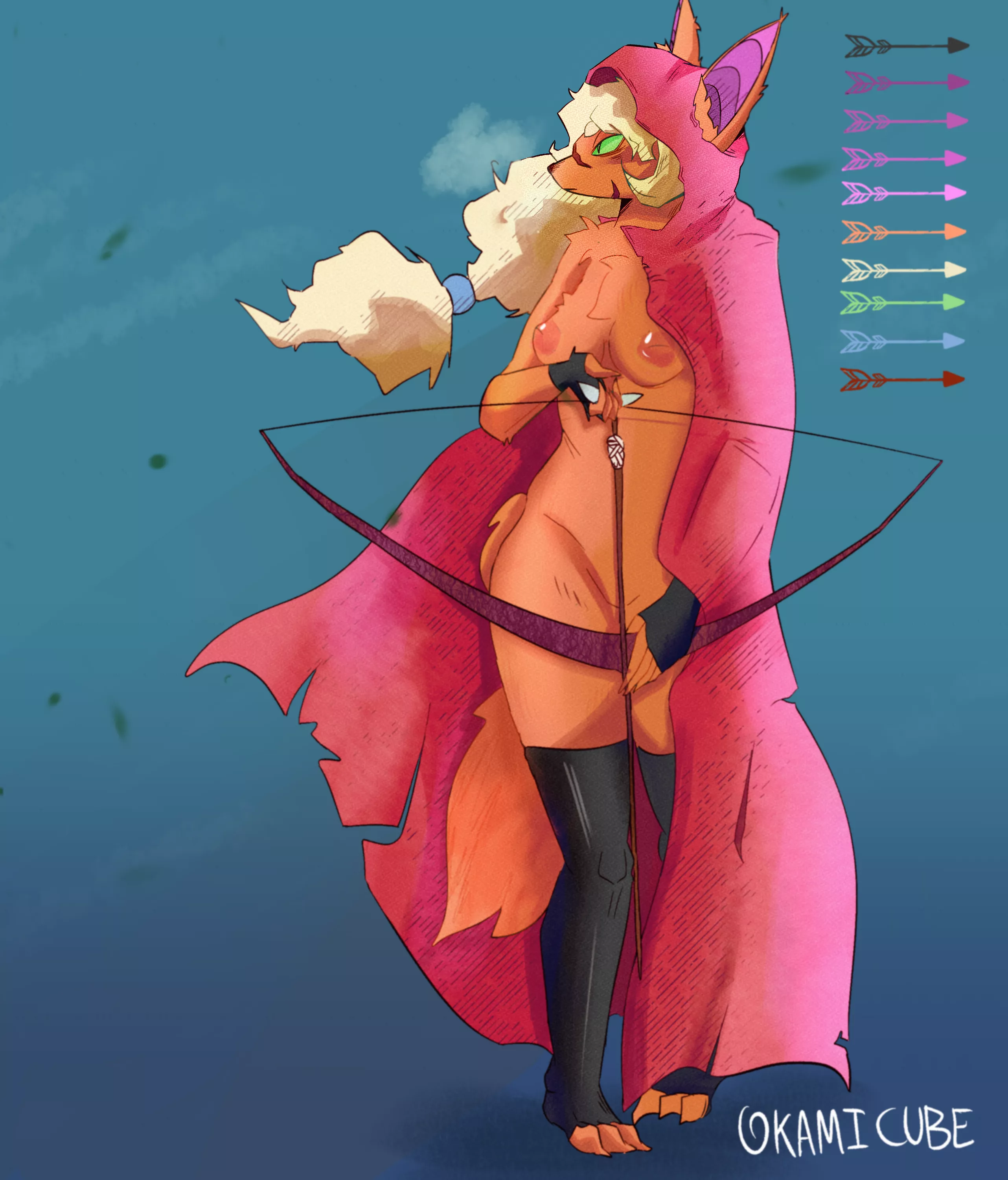 An OC I'm working on, Hela the huntress! (Art by me) [X]