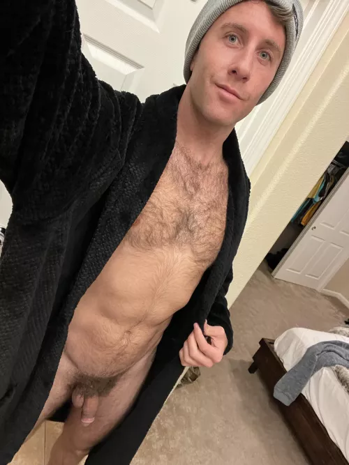 Come feel how soft it is when I’m wearing nothing but a robe