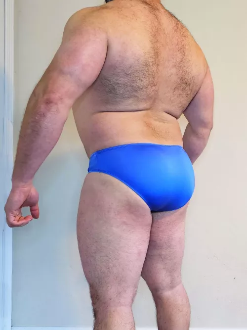 Hairy Back, Blue Briefs