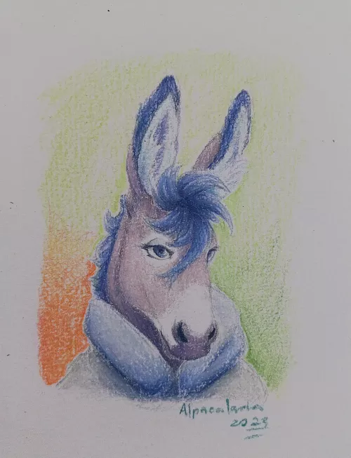 **I'm FINALLY back to painting!** Tadano from aggretsuko. (OC)