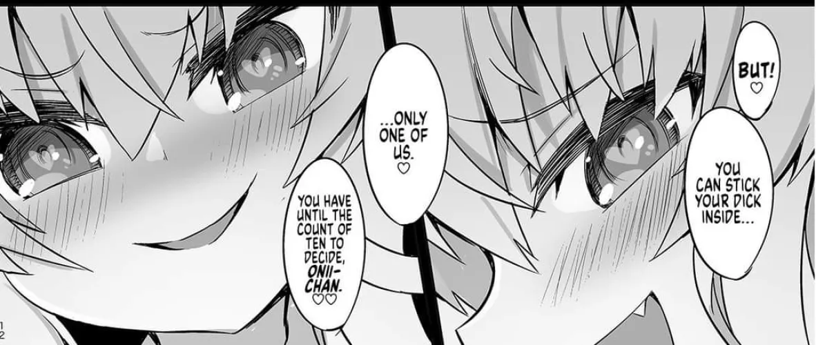 LF Mono Source: 2girl (?) , smile, heart pupil, blushing, fang, open mouth, nose, 