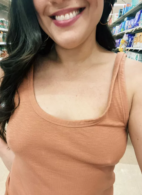 Long ass line at the grocery store, sometimes you just have to smile