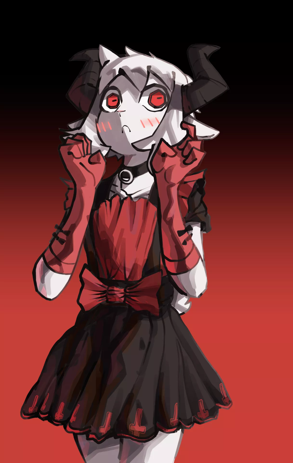 My fursona in a maid outfit (Art by me)