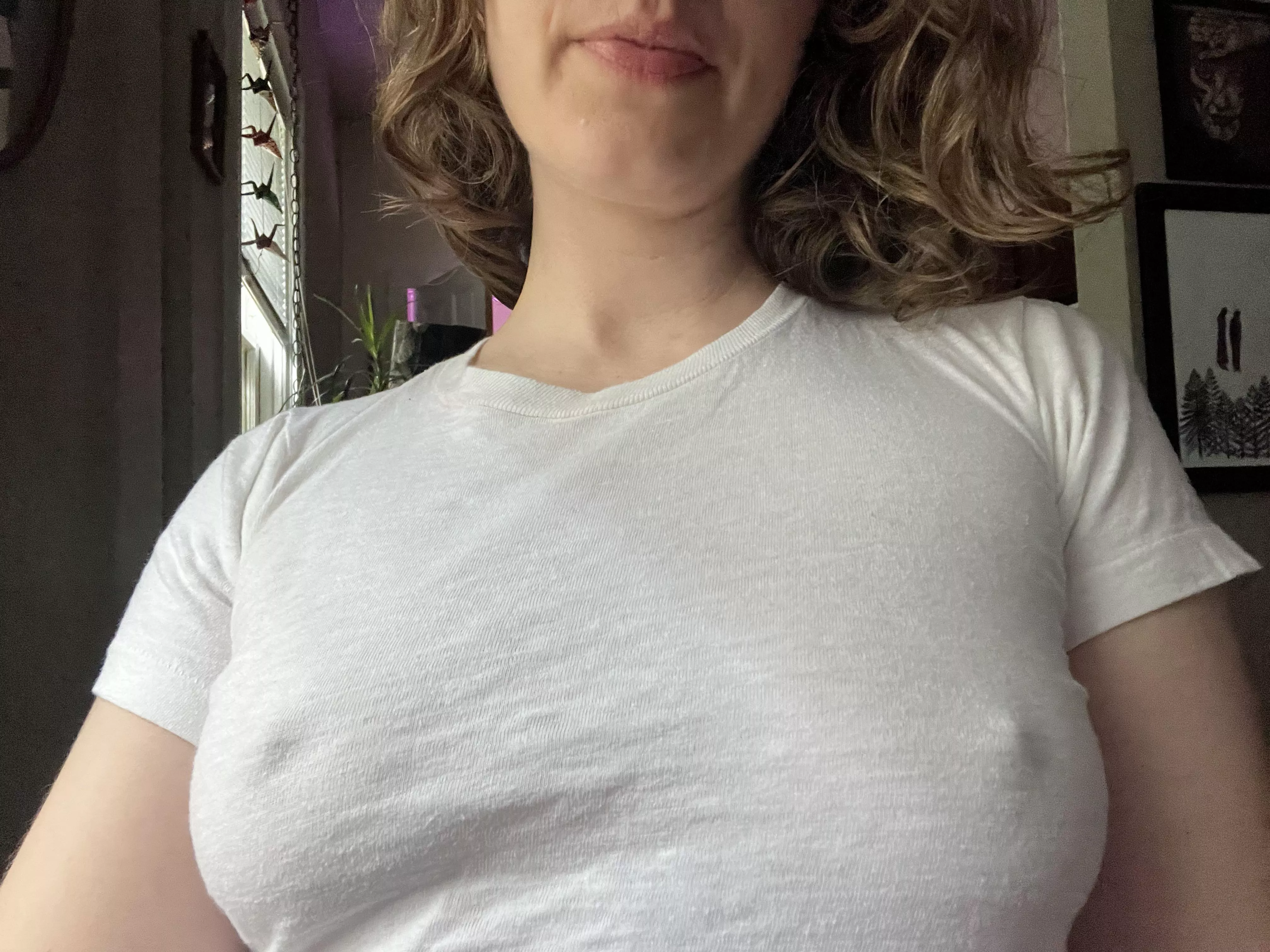 Not sure I have the confidence to go outside braless in this shirt…