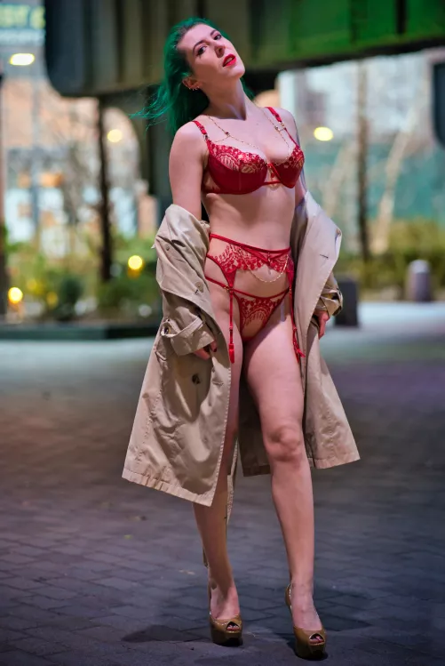 Out and about in lingerie