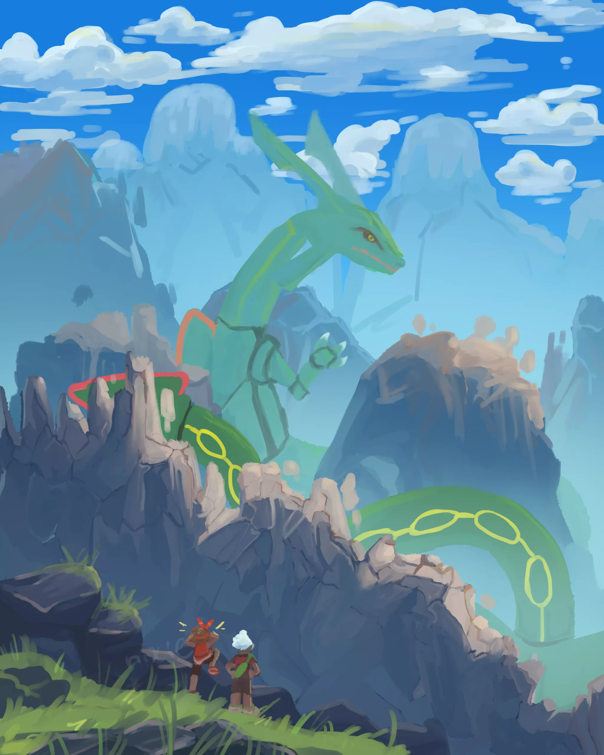 Rayquaza art ( I hope, I can post pokemon here , also, comissions are open)