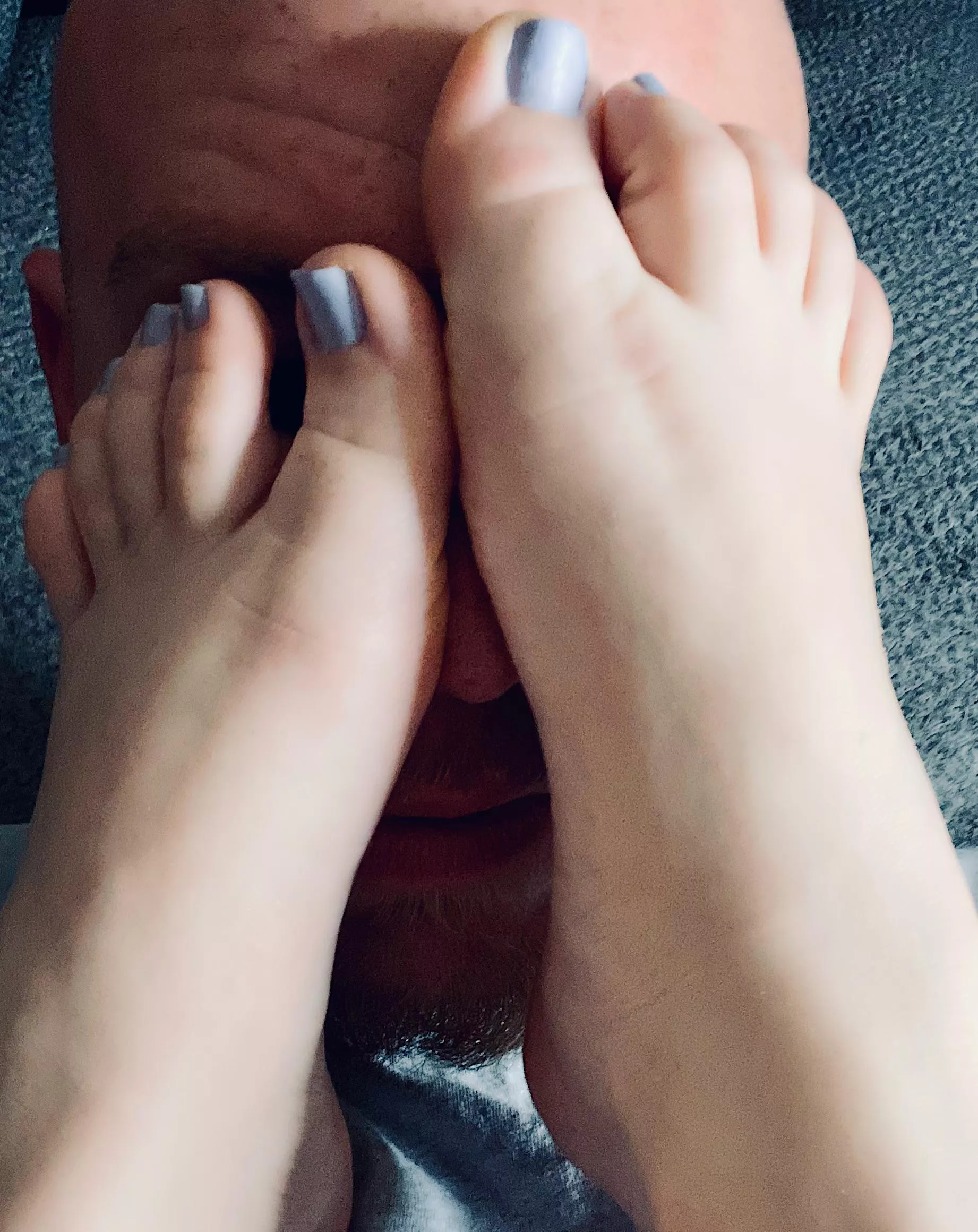 Smothered and Covered. My obedient little foot bitch 😈 👠