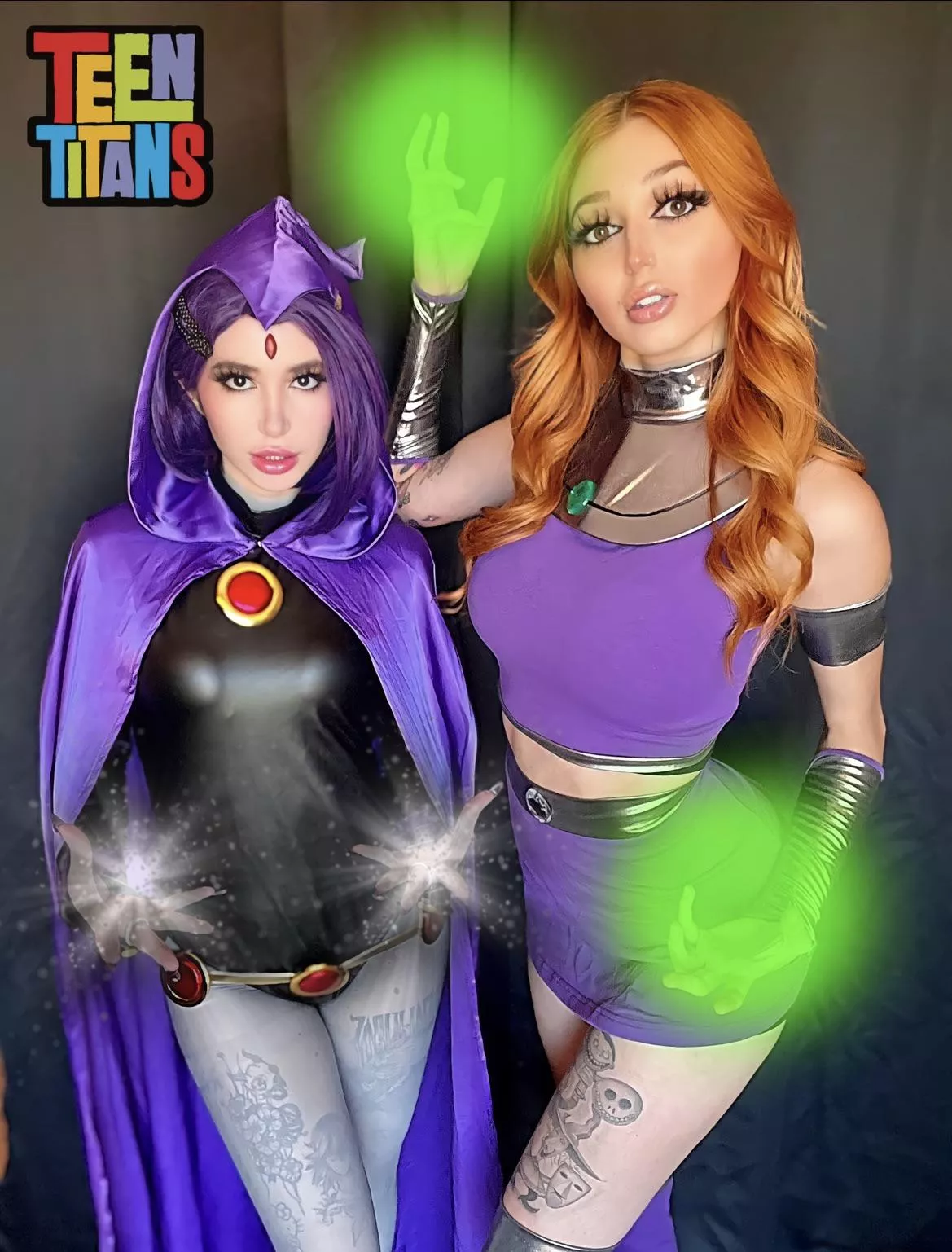 Starfire & Raven Cosplay from Teen Titans by StewpidSenpai & TattieGucci