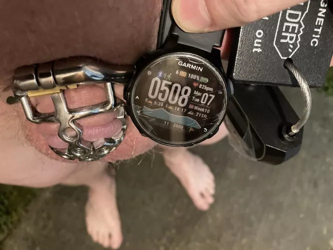 Thank You, Goddess, for keeping Your worthless little clitty locked up for the past five days.