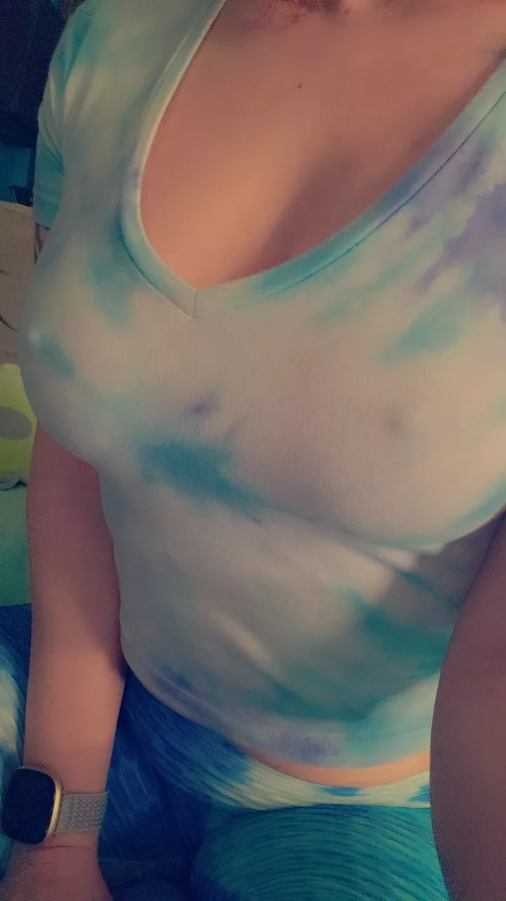 tossed off the sports bra after a workout