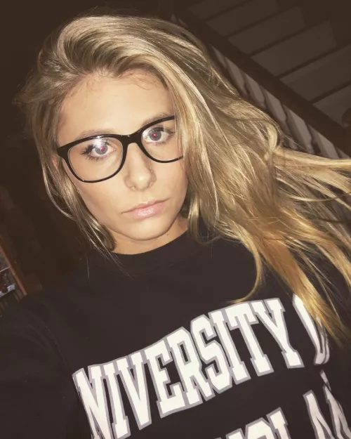 Blonde in glasses